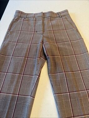 Velvet by Graham & Spencer Plaid Straight-Leg Pants in Brown and rust